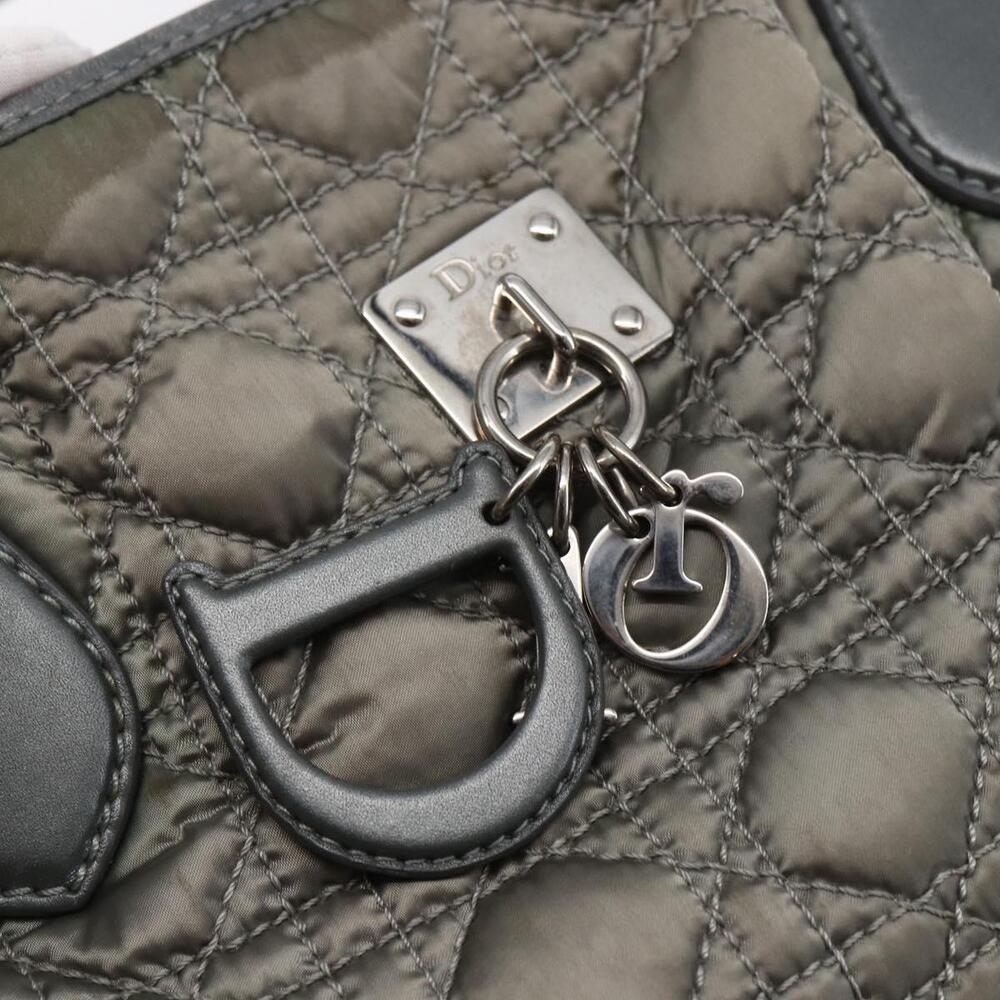 Christian Dior Canage Hand Bag Nylon Gray Silver Auth 147959 - Picture 9 of 16